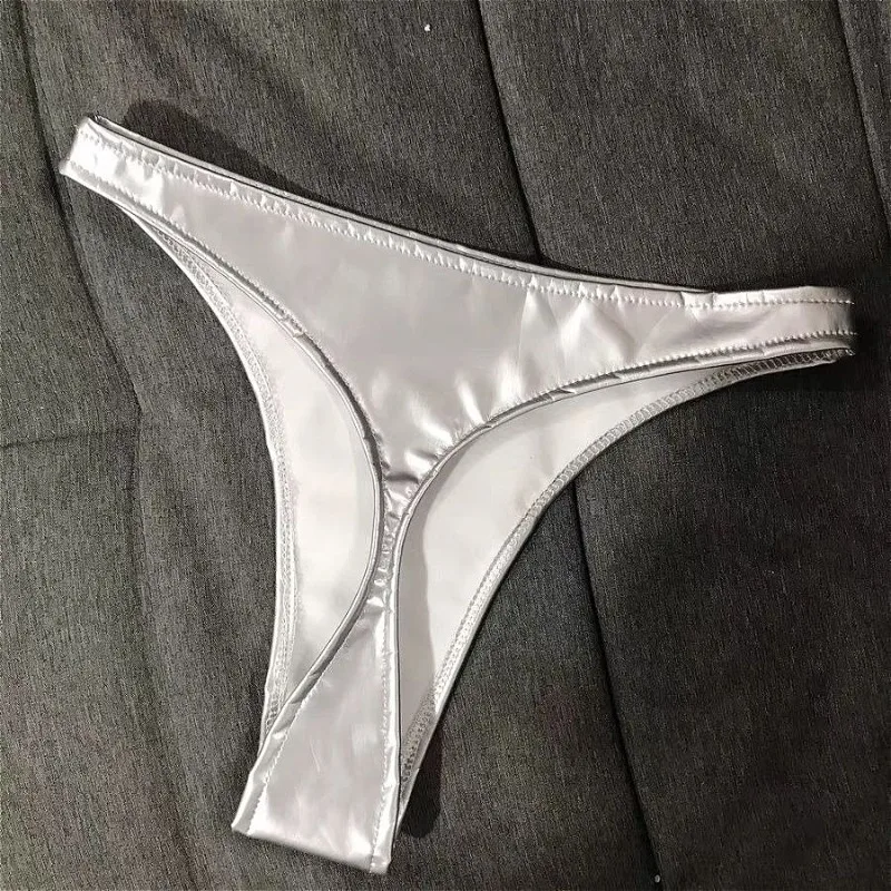 Shiny Women's Sexy Micro Shorts Nightclub Slimming Patent Leather Glossy Tiny Bikini Short Panties for Dancer Stage Performances