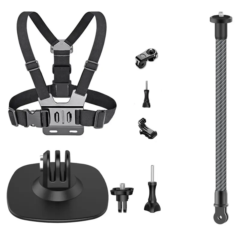 

Гибкий нагрудный ремень B27B с клейкой основой для Insta360 X5, X4, X3, Ace Pro 2, комплект для видеосъемки на лыжах, удлинительная штанга, крепление на шлем