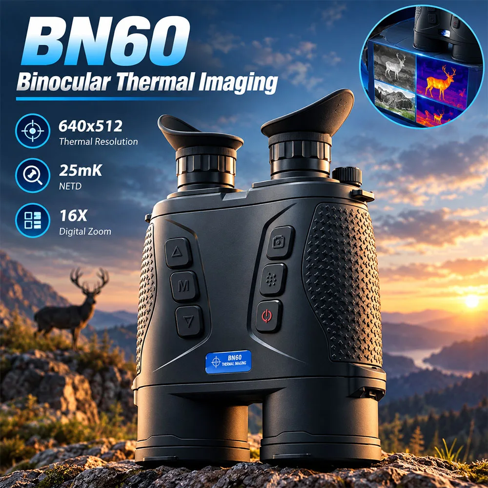 LONGOT BN60 Multi-Spectral Thermal Binoculars 640x512, Handheld Thermal Imaging Detector for Outdoor Hunting