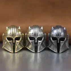Mandalorian Helmet Bounty Hunter Battle Armor Warrior Brass Knife Beads Lanyard Keychain Pendants DIY EDC Paracord Accessories