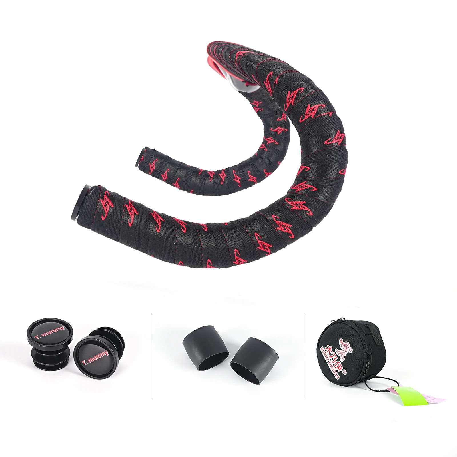 

SUKOU Woven Road Bike Bar Tape & Saddle Bag Set Anti Slip Breathable Handlebar Wrap with Storage Pack for MTB Cycling