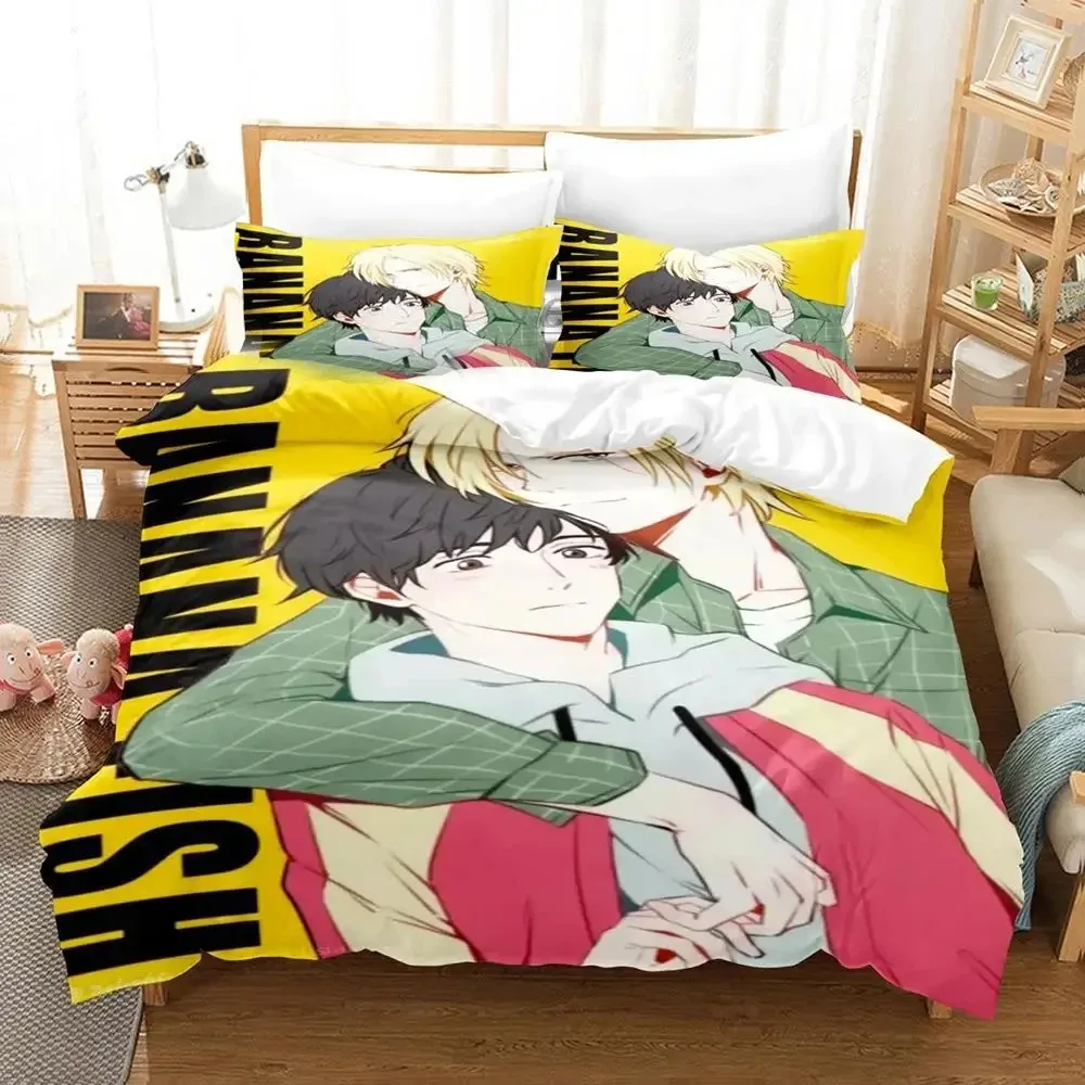 Anime Bananen fisch Bettwäsche Set Bett bezug Bett Set Bett bezug Kissen bezug Tröster King Queen Size Jungen Erwachsenen Bettwäsche Set