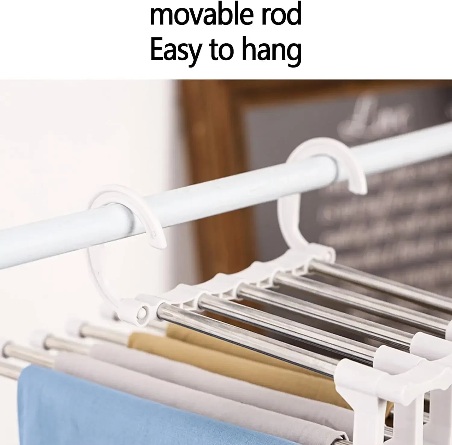 Multi-functional clothes hanger folding pants storage rack clothes organizer closet space saving closet bedroom closet organizer