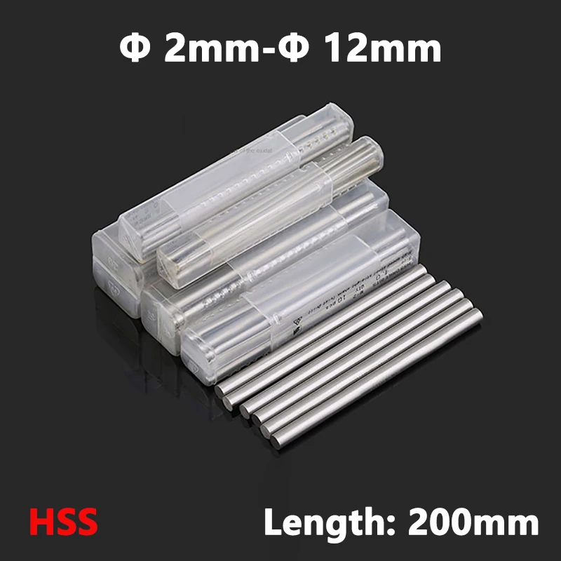 1pcs Diameter 2mm-12mm Length 200mm HSS White Steel Solid Round Rod Precision CNC Cutting Turning Lathe Tool Bar Hardened