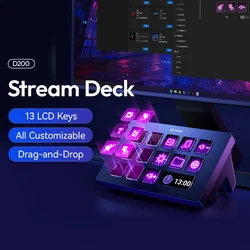 Ulanzi D200 Live Streaming Controller 13 LCD Keys for Vlog Content Creation Photo Video Editing Gaming Office Work