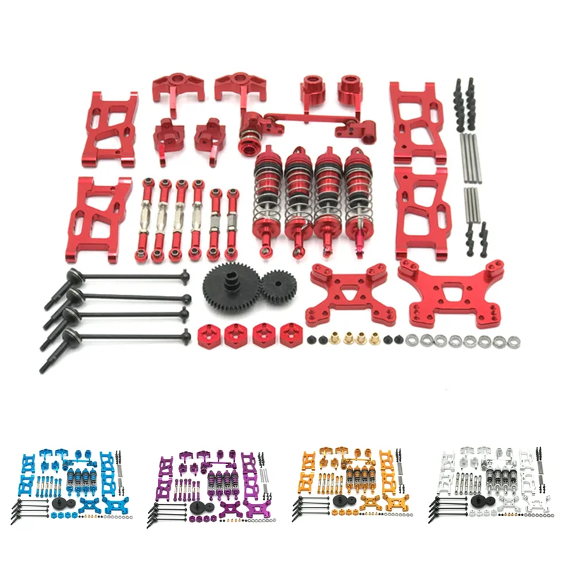 Wltoys 144001 144010 124007 124017 124019 Metal Upgrade Parts Modification Kits Swing Arm Shock Absorber Set RC Car Accessories