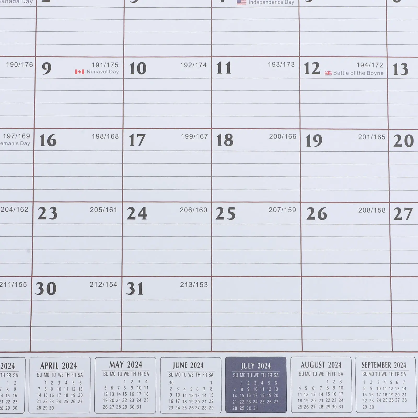 

2024 Monthly English Table Calendar Thick Paper Office Hanging Household Wall Noting Daily Use Calendar Office Supplies