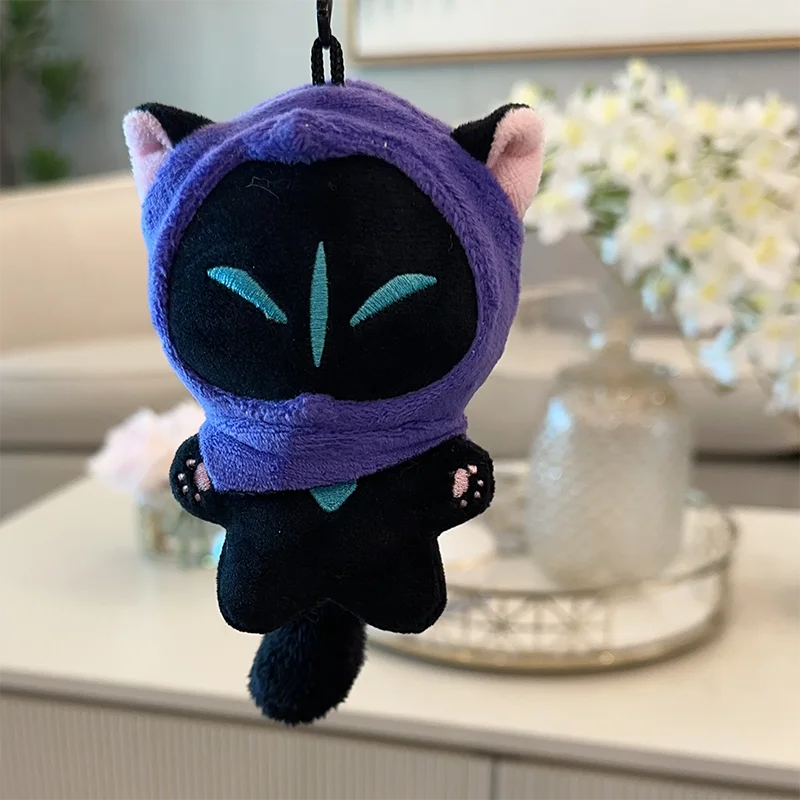 Breloczek pluszowy VALORANT Omen Kotek 10 cm, Cień Kot, bawełniana lalka, zawieszka do plecaka, postać z gry, pasek, prezent urodzinowy, zabawki dla dzieci