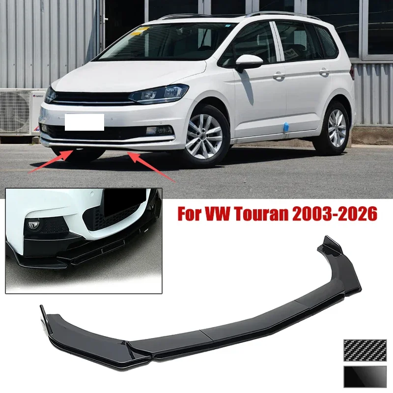 5pcs Front Bumper Shovel For VW Touran 2003-2026 Spoiler Front Bumper Deflector Anti Scratch Protection Device Accessories