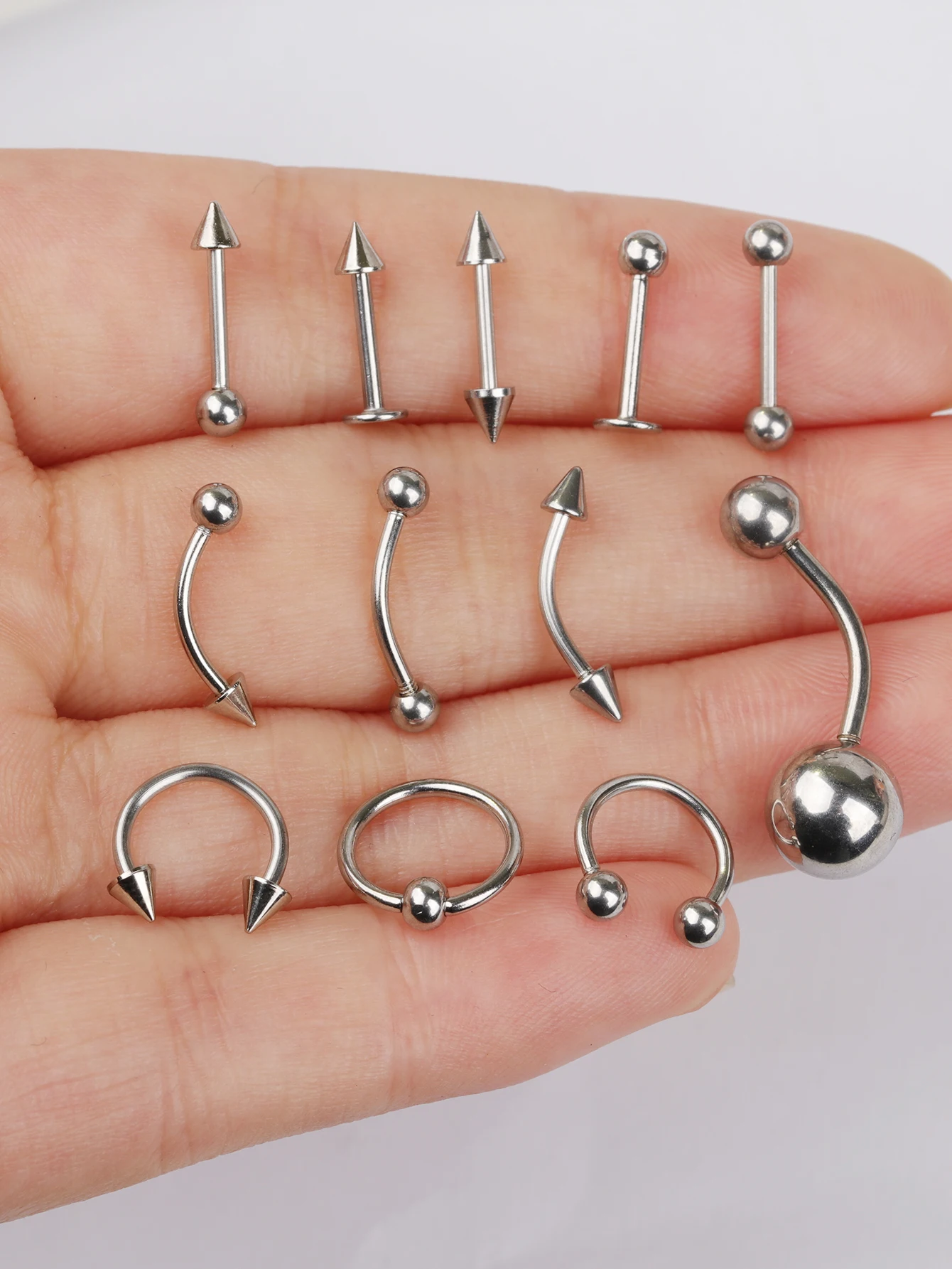 60pcs Stainless Steel Belly Rings - Basic Navel Piercing Jewelry Set, Simple Elegant Body Jewelry for Women image 3