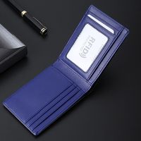 Slim Men's Money Clip Minimalist Cowhide Leather RFID Blocking Card Holder Multi-Pockets 8 Card Holder Men's Bifold Wallet Male