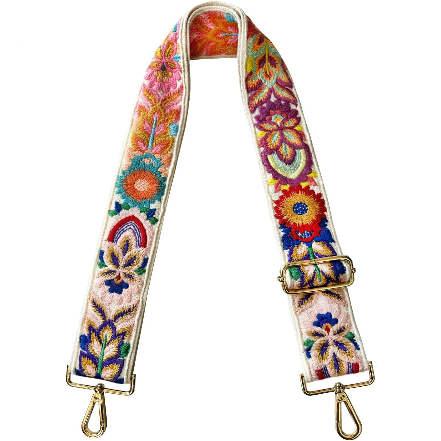 Embroidery Flower Purse Strap Replacement Crossbody for Handbags Women Guitar Strap 2 inch Wide Adjustable Bag Straps