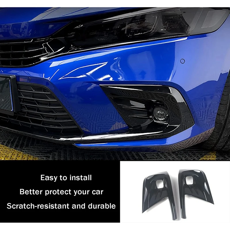 Car Front Fog Light Lamp Cover Trim Bumper Protector Decoration For Honda Civic 11Th Gen 2022 2023 Component