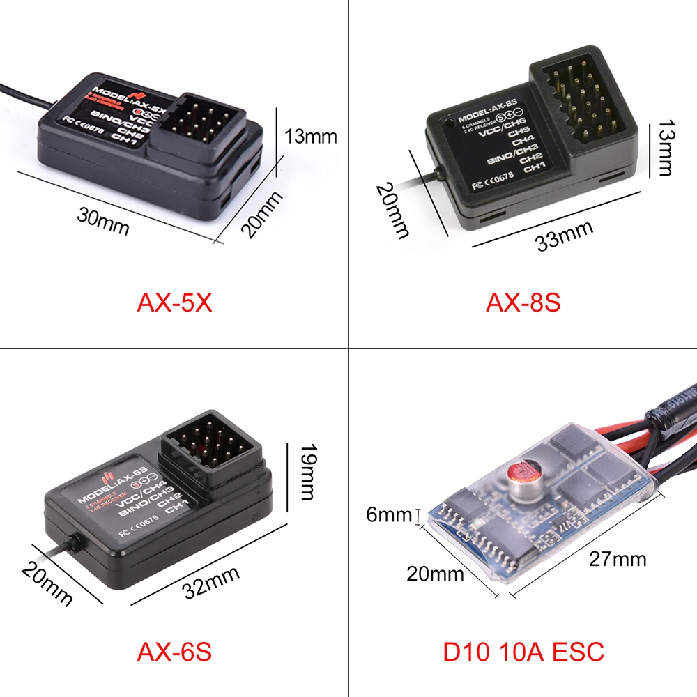 AUSTAR RC Transmitter and Receiver 2.4G 3CH 4CH 6CH Universal RC Controller and Receiver Kit for 1/10 1/8 Crawler MN90 D12 TRX4