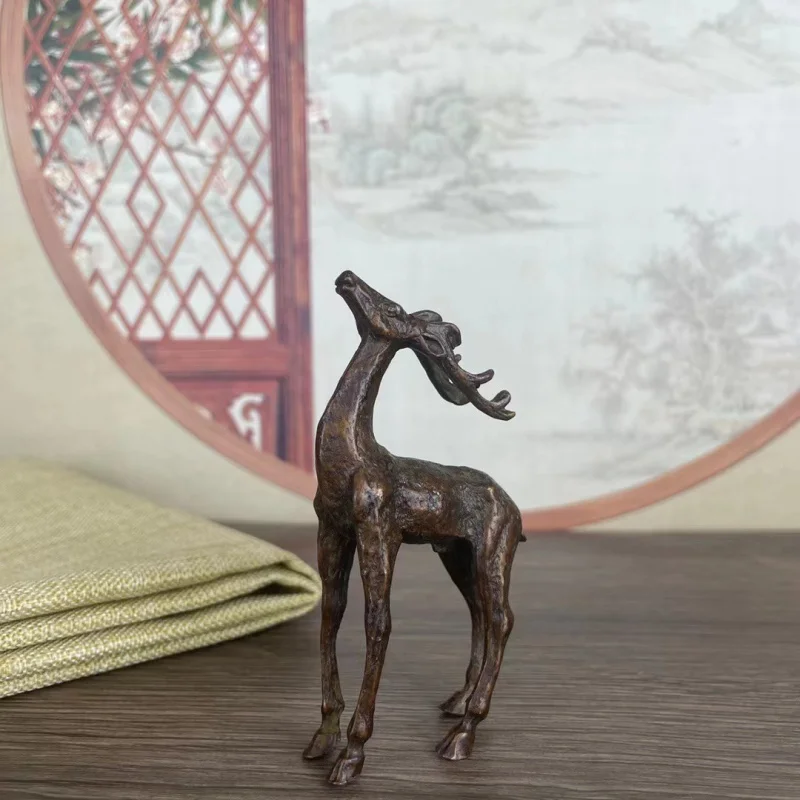 A with you, auspicious plum blossom, fortune deer, home ceremony tea art ornament, desktop piece