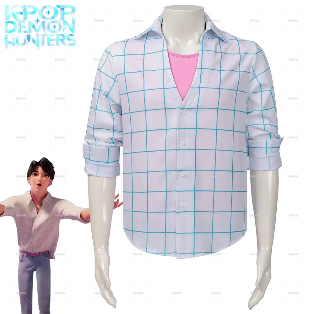 

Мальчики Дети Kpop Saja Boys Jinu Косплей Рубашка Футболка Комплект Мужчины Женщины Школьная Форма Костюм Охотников Демонов Для Мальчиков Хэллоуин