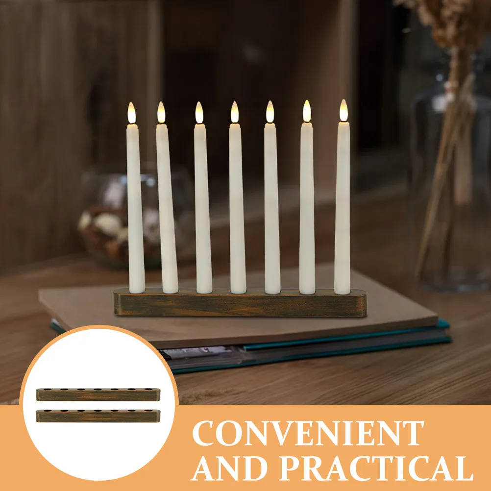 Soporte resistente de primera calidad con 7 orificios para velas, para recepción de boda, cena a la luz de las velas, decoración del hogar, candelabro de escritorio, 2 uds.