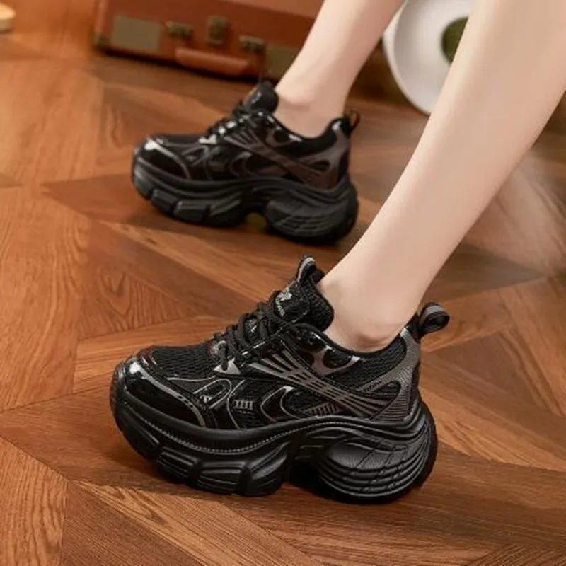 New Women's Fashion Dad Shoes -Platform Mesh Running Sneaker Breathable Casual Sports Shoes for Student Everyday Training Shoe