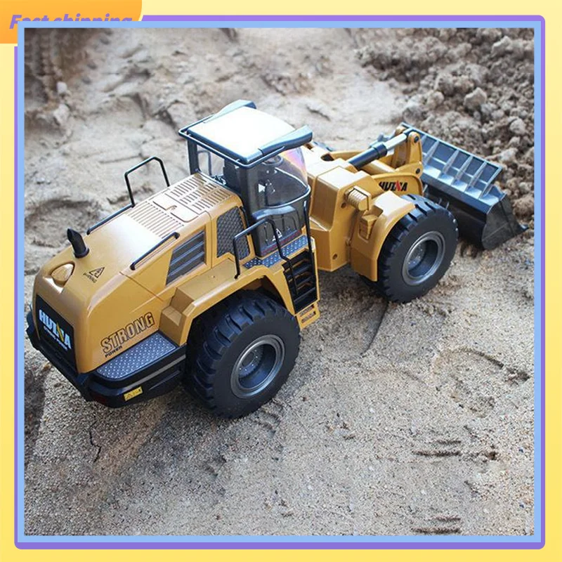 2025 Huina 1583 Bagger Bulldozer Ladewagen 1:14 Vollformatige Zehn-Wege-Lade- und Entlademaschine Modelltechnikfahrzeug