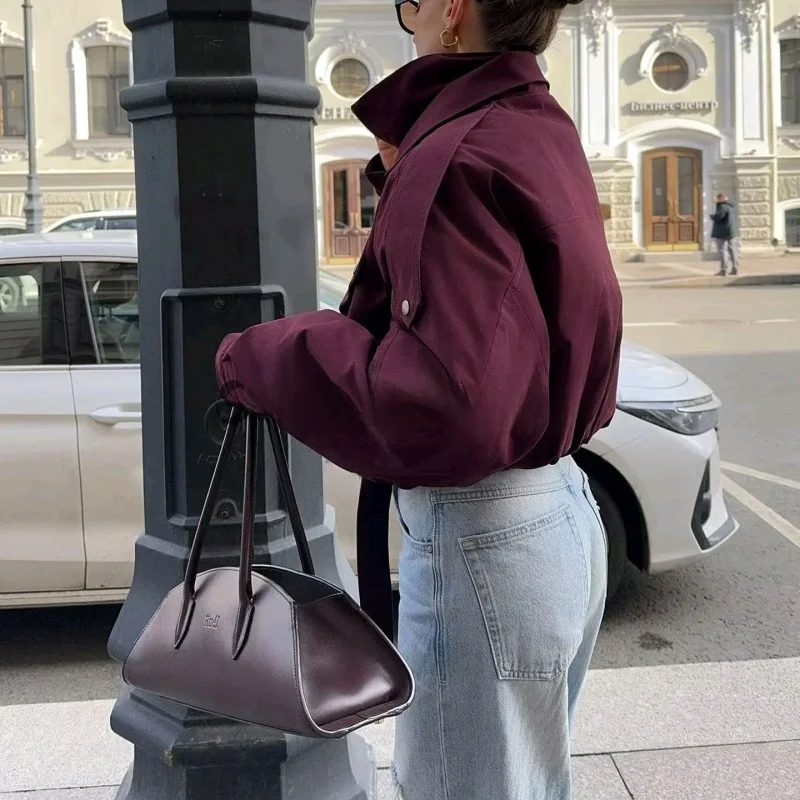 ゆったりフィットジッパーロングスリーブダブルカラージャケット新作秋レディースファッションポリエステル繊維レディースアウタートップ