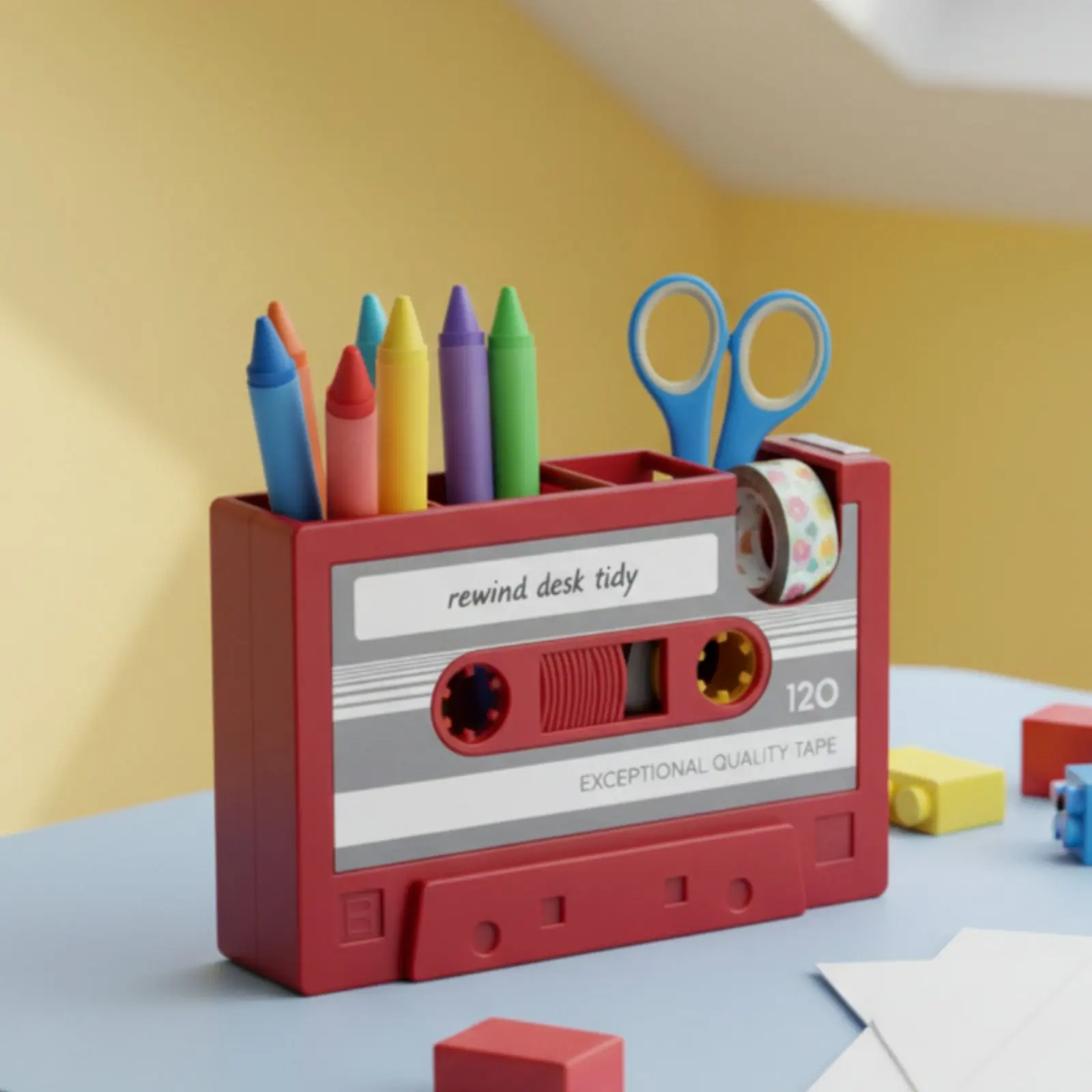 cassette-tape-desk-organizer-multifunction-cassette-desk-holder-retro-tape-dispenser-built-in-cutter-office-supply-space-saving