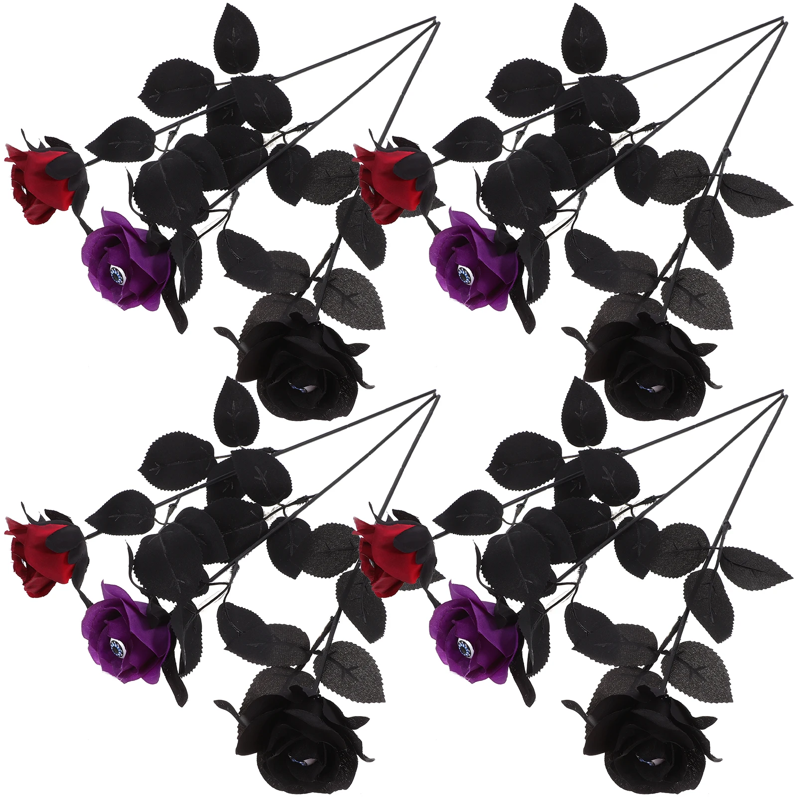 

12Pcs Artificial Rose Flower Halloween Decor Simulation Realistic Fake Rose Eyeball Halloween Party Bouquet