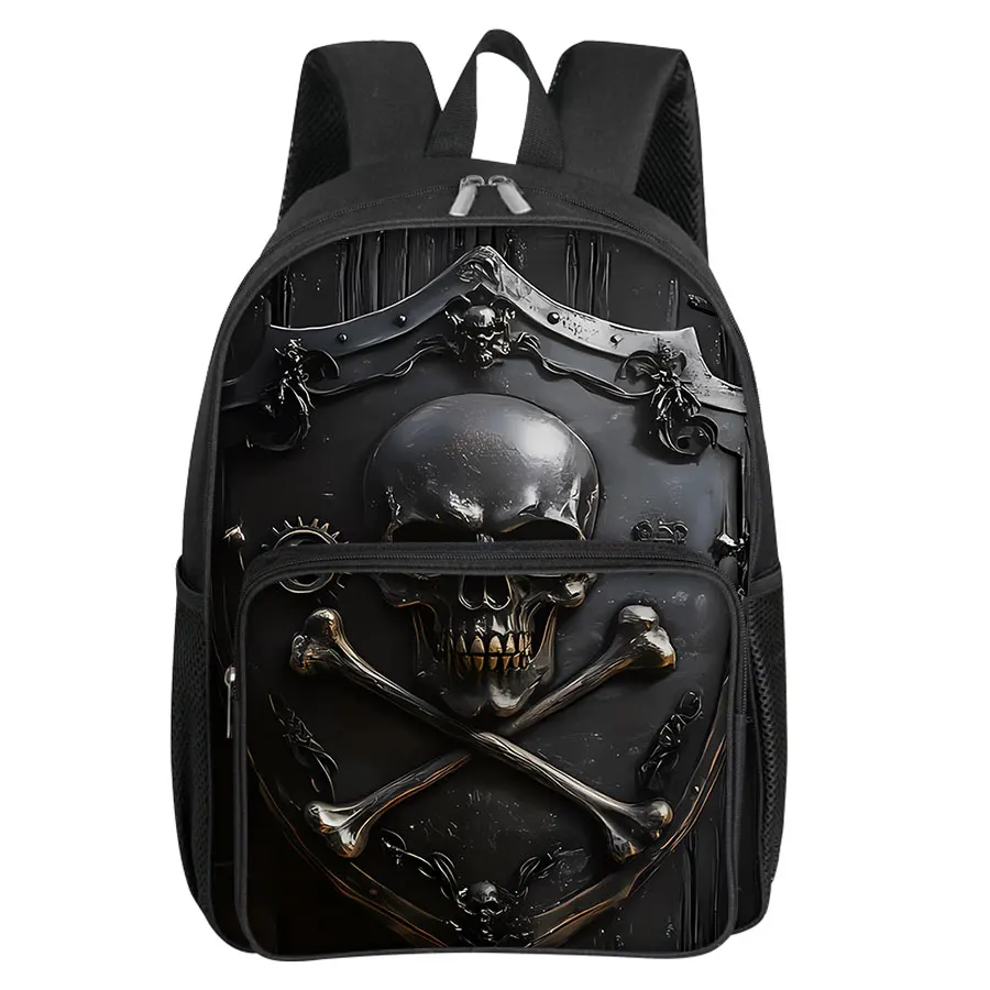 

Рюкзаки с квадратным передним карманом и черепом для мальчиков и девочек, лучшие подарки, школьный рюкзак с 3D мультяшным рисунком для детей