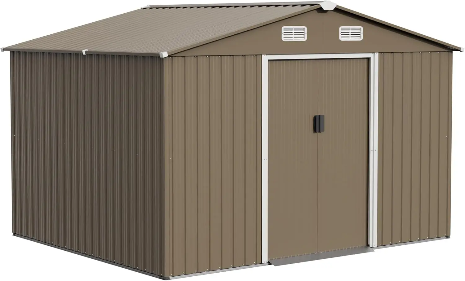 

10FT x 8FT Outdoor Storage Shed, Waterproof, Lockable Door Metal Tool Shed with Sliding Door and Air Vents, Storage House