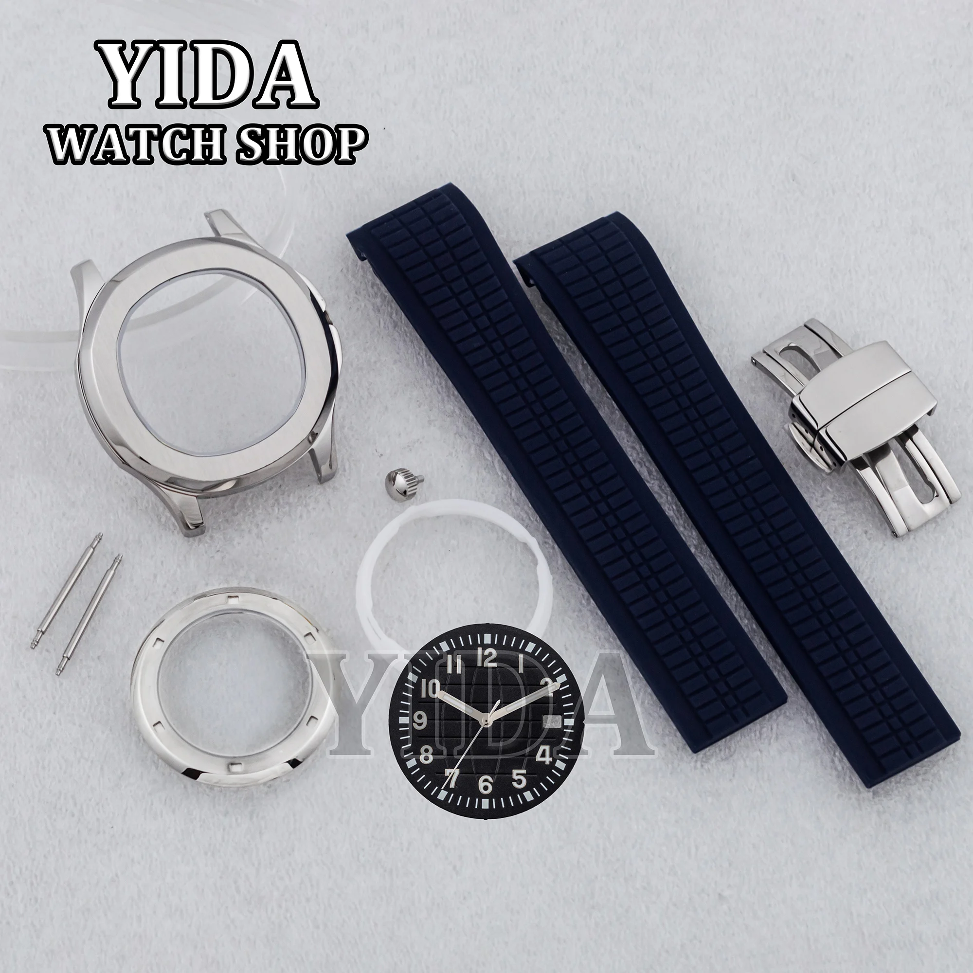 

Stainless Steel 42MM Watch Silver Case Rubber Strap Color Dial Luminous Hands for NH35 NH36 Automatic Movement Watch Accessories