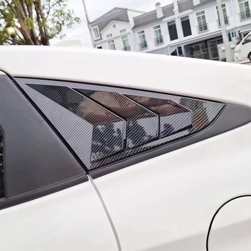 Persiana lateral de fibra de carbono para ventana trasera de coche, embellecedor de salida de aire para Toyota Yaris Ativ Vois 2023 2024 ABS