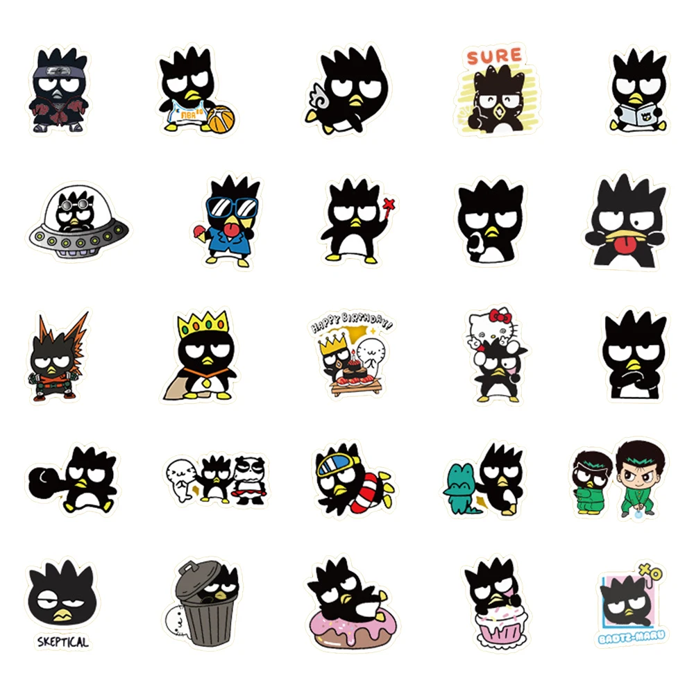 10/30/50pcs Cartoon Sanrio Bad Badtz Maru Penguin Stickers Anime Decals Laptop Notebook Phone Suitcase Graffiti Sticker Kids Toy