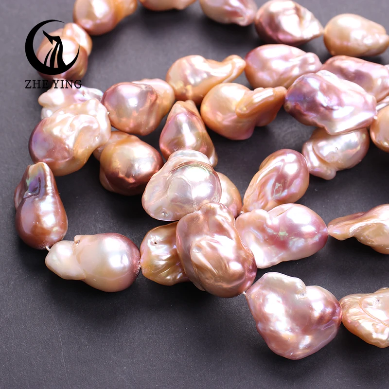 Zhe Ying 6A Pink Baroque Freshwater Pearl Top Quality Irregular Natural Pearl Beads for Jewelry Making DIY Bracelet Necklace