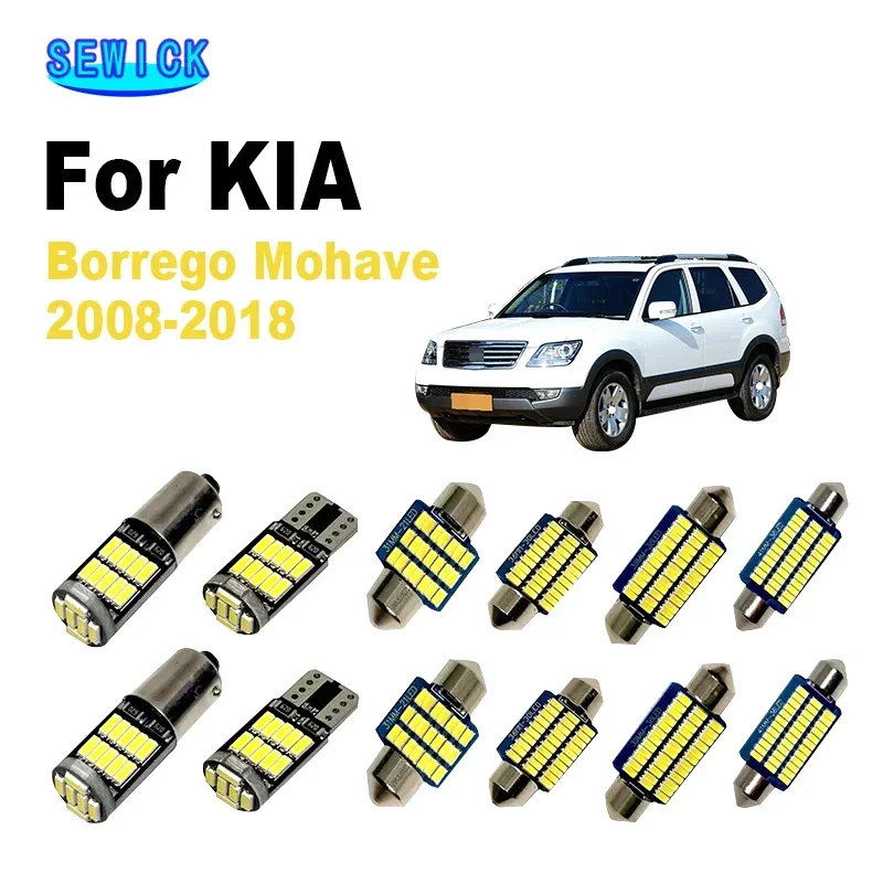 14Pcs Canbus LED Interior Map Light Kit For KIA Borrego Mohave 2008-2012 2013 2014 2015 2016 2017 2018 Car Lamp Accessories