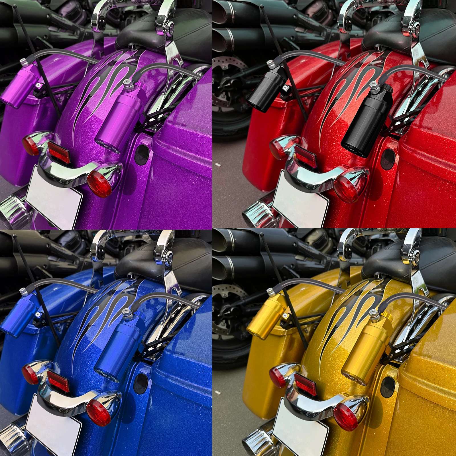 Motorcycle Rear Shocks Absorbers Suspension Remote Reservoir For Harley Touring 2014-26 Road King Street Glide Ultra Limited CVO