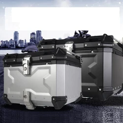 Aluminum Motorcycle Box 65L Top Case Moto 80L Universal Key Lock Helmet Storage Box 100L Moto Tail Box 55L Rear Luggage Trunk