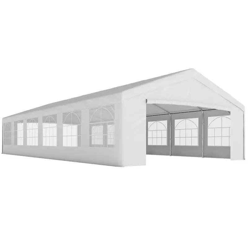 

Outsunny 20 x 40 ft Heavy Duty Party Tent Outdoor Gazebo Wedding Tent Event Shelter Carport BBQ with Removable Sidewalls & Windows, Outside Waterproof Canopy for Parties, White