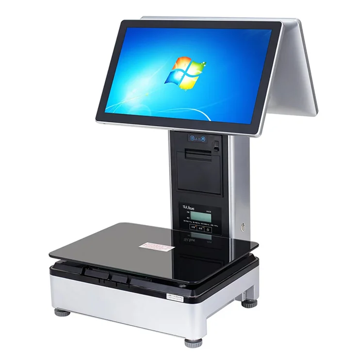 15/30kg  Ai Pos System with Scale Touch Screen Weighing Scale Cash Register Pc Pos  Customer  for Supermarket Retail