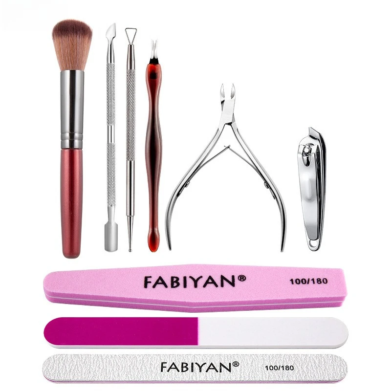 อุปกรณ์เล็บ Cuticle Pusher เล็บ Remover Dead Skin กรรไกรเล็บฟองน้ํา Toe Separators เล็บจํานวนมาก