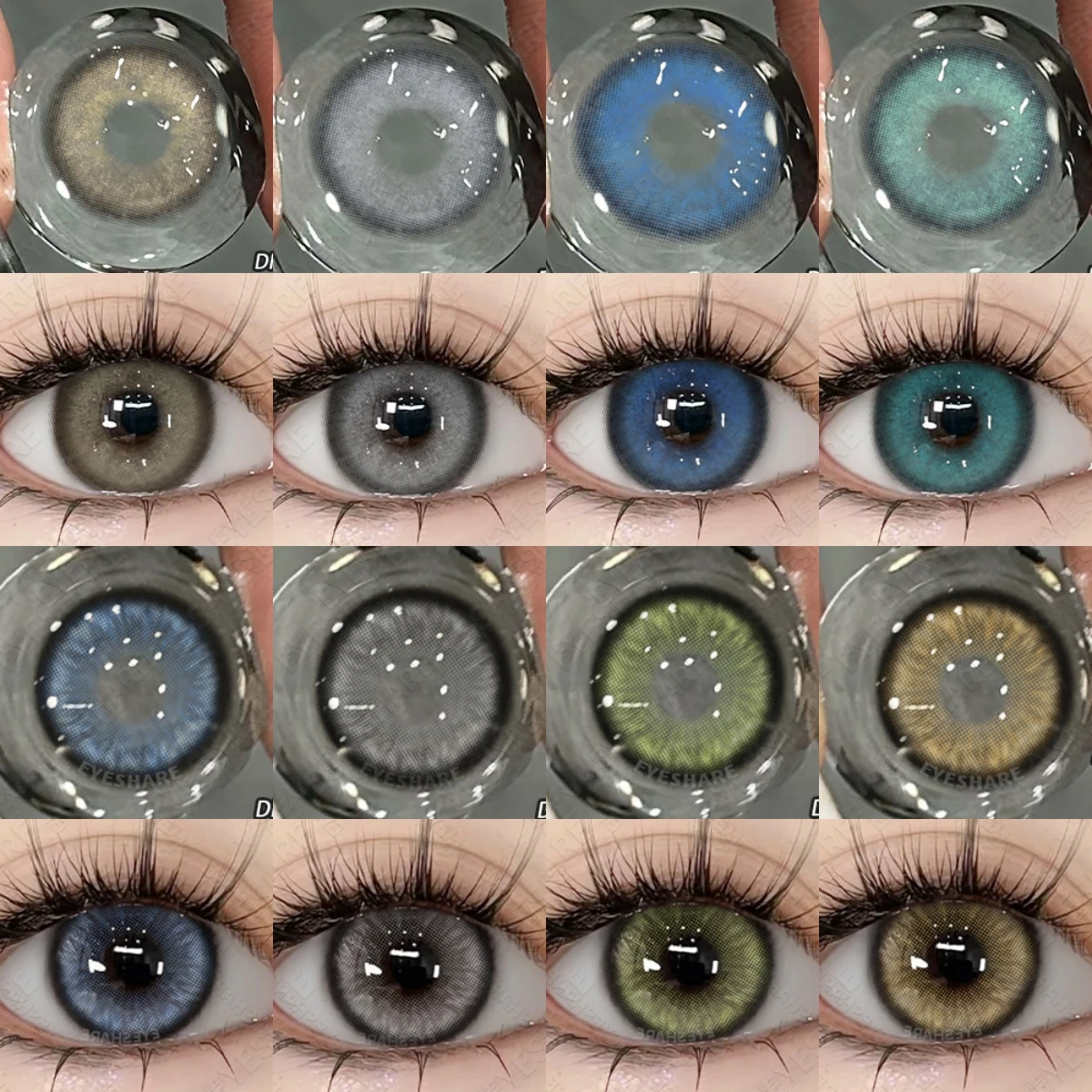 EYESHARE 1 Paar farbige Kontaktlinsen für Augen, natürliches Braun, Kontaktblau, große Augenlinsen, koreanische Kontaktlinsen, jährliche grüne Schüler