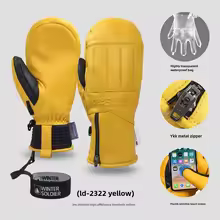 כפפות סקי וסנובורד מקצועיות | עור גדי ובידוד 3M עמיד למים