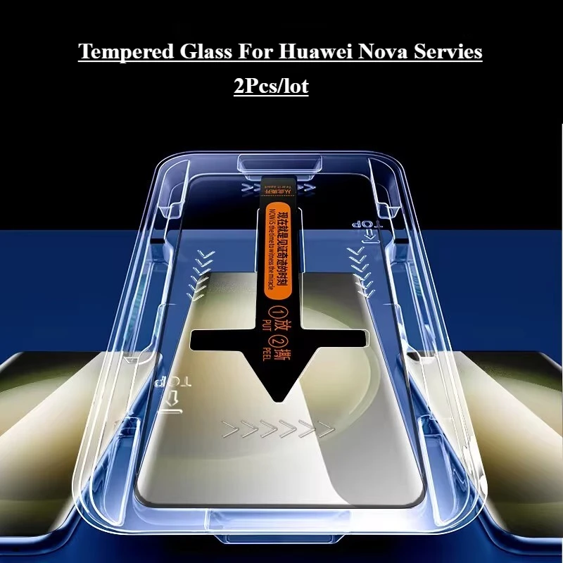 Защитная пленка для экрана Huawei Nova 13 Pro 12 Ultra 11 10 9 8 7 Pro, закаленное стекло, инструмент для автоматической установки маники