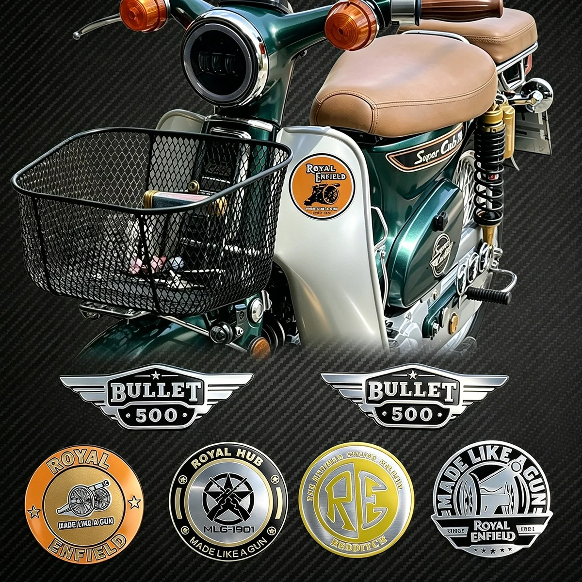 3D Aluminum Sticker Motorcycle Accessories Moto Body Racing Straddle Motorbike Locomotive ROYAL Emblem Badge Reflective Decals