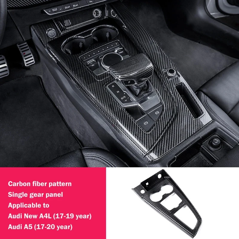 For Audi A4 A5 Car ABS Carbon Fiber Central Control Gear Panel Interior Modification, Gear Shift Decorative Frame Sticker