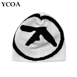 Unisex Aphex Twin Caps Gorros de tricô, chapéu feminino, homens Y2K Streetwear, pulôver de inverno, Kpop Vintage Goth, quente, Hip Hop