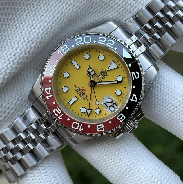 

STEELDIVE Мужские автоматические часы GMT Механические наручные часы для дайвера 30 АТМ Водонепроницаемые светящиеся сапфировые часы NH34 120 щелчков Керамический безель