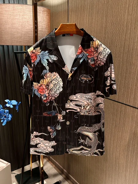 

Новинка: Мужская летняя рубашка с кубинским воротником, гладкая, дышащая, высокого качества, модная, в городском стиле, тонкая, 2026