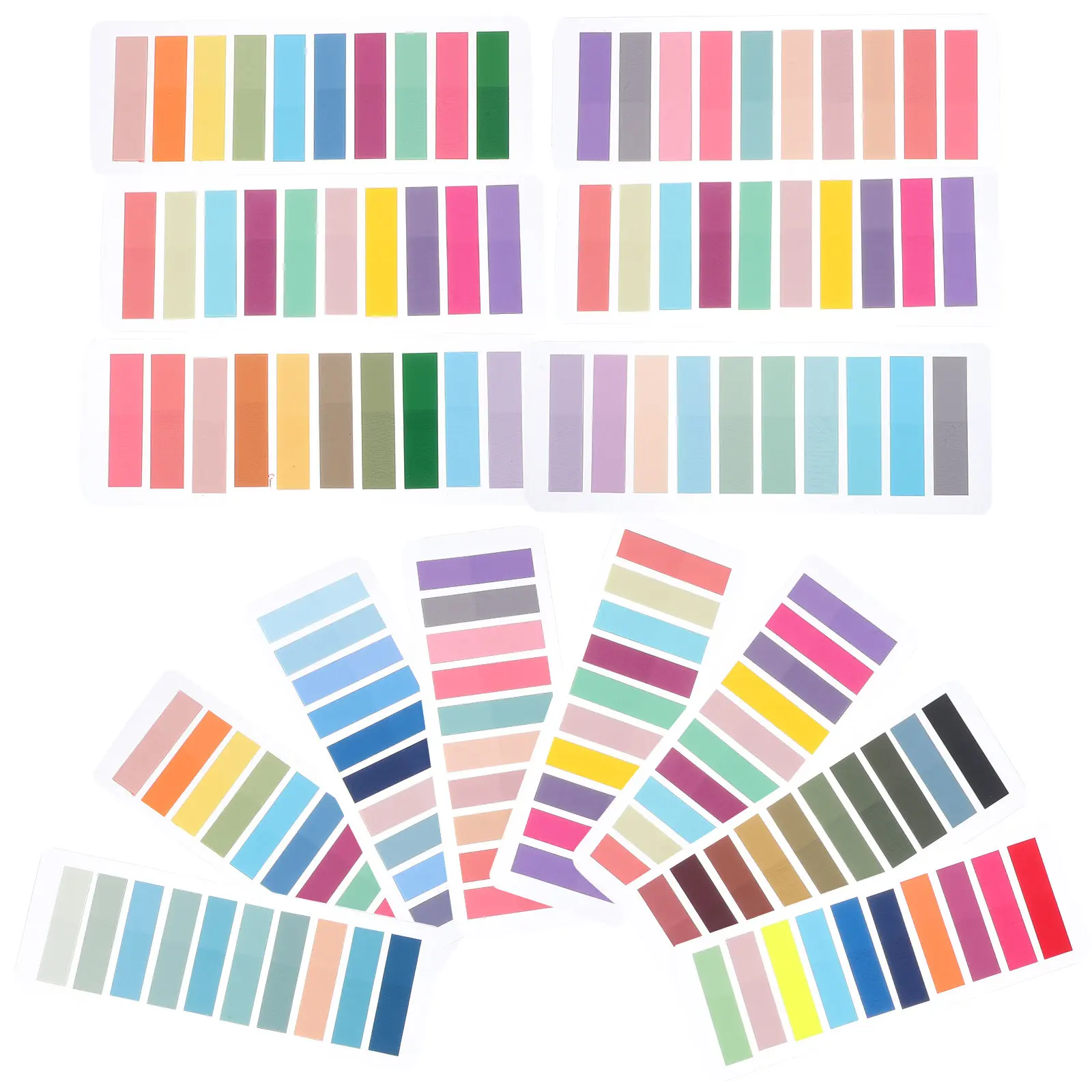 

14 Sheets Adhesive Pet Reading Strips Transparent Soft Highlight Tabs for Dyslexia Focus Concentration Book Page Markers Reading