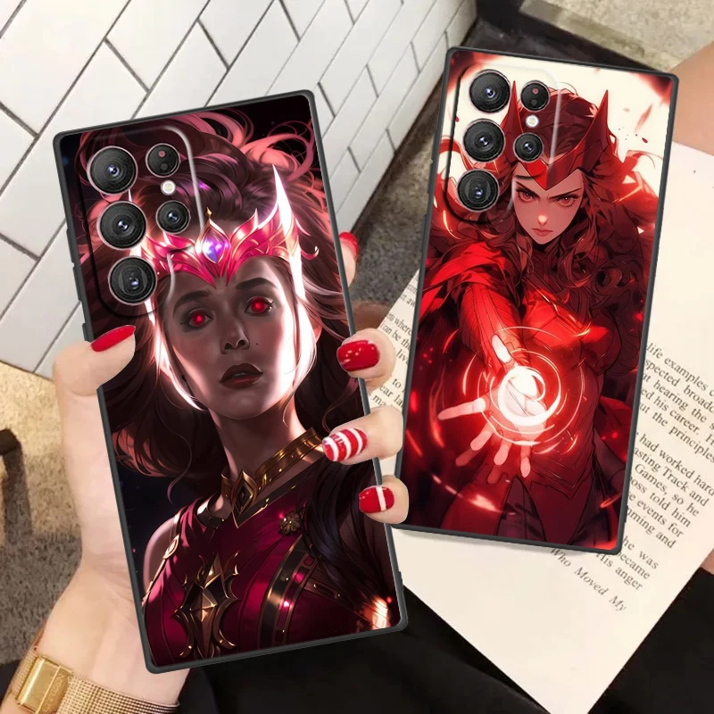 Marvel Scarlet Witch Phone Case For Samsung S24 S23 S22 S21 S20 FE S10 S10e Ultra Plus Lite Black Soft Cover