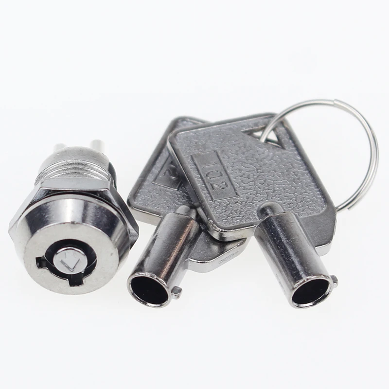 1set ON/OFF Key Switch D102 12mm Micro Barrel Electronic Key Lock Switch 2 Positon With Key 2 2A 250VAC /4A 125VAC