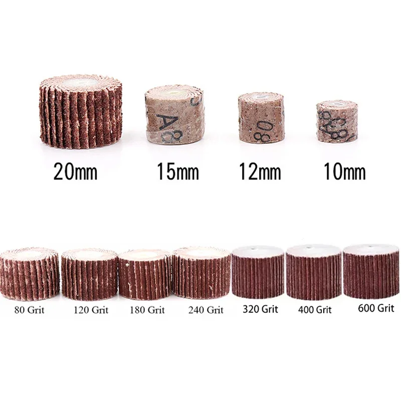 Abrasive Sandpaper Flap Wheel Sanding Sandpaper Polishing Disc 80-600 Grit Rotary Tools for Dremel Drill Rotary Sanding Flap Set